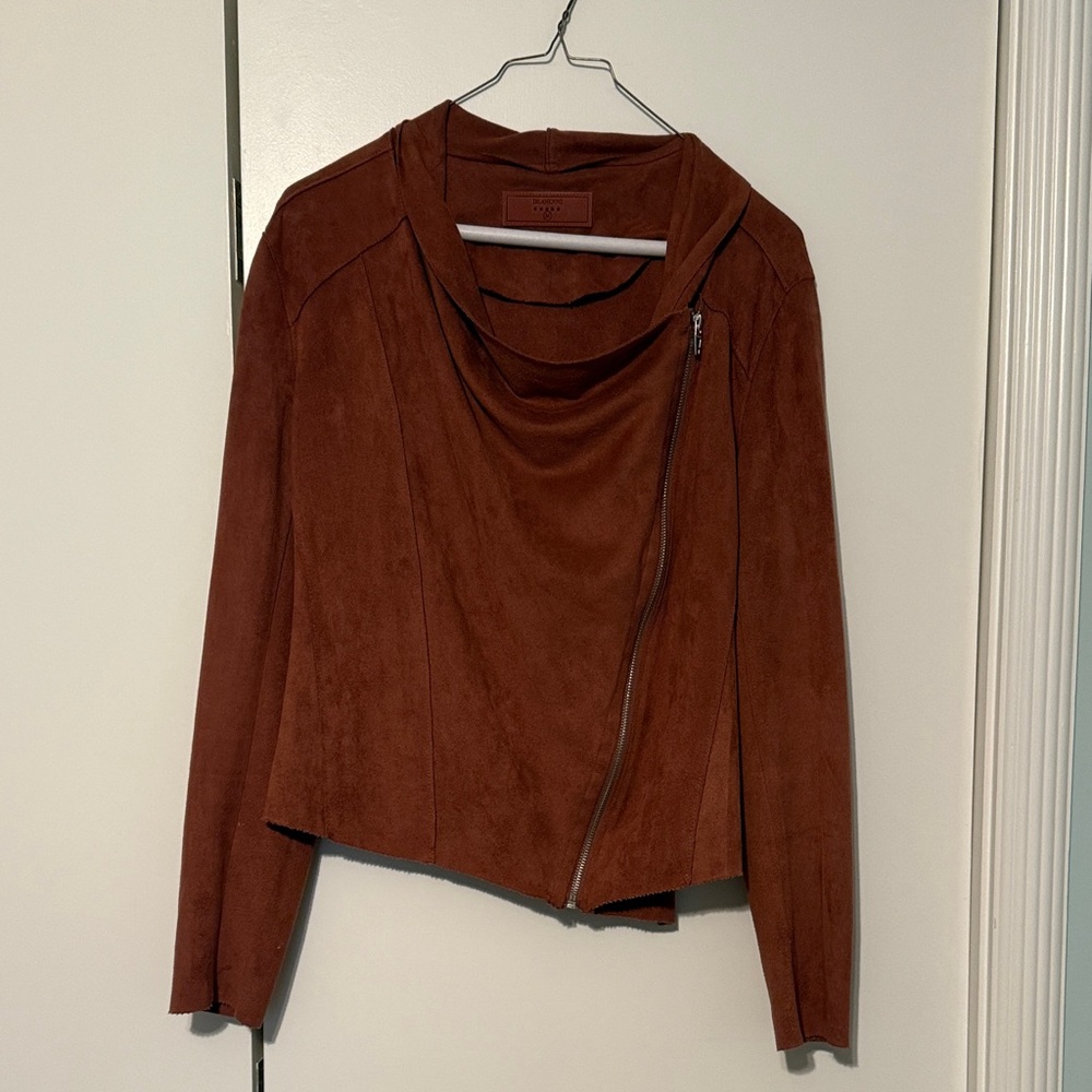 Suede side zip jacket